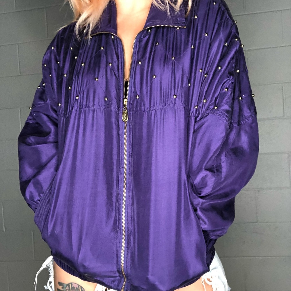 Vintage satin bomber